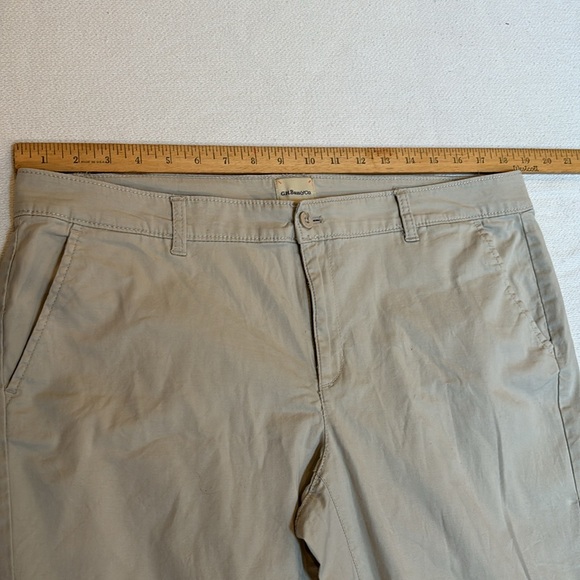 GH Bass & Co Pale Taupe Straight leg Stretch Pants Pockets Size 14 - Picture 1 of 9